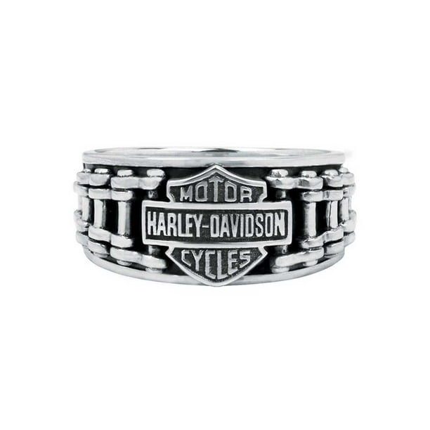 Harley-Davidson Men's Bar & Shield Double Steel Cable Band Ring HSR0022